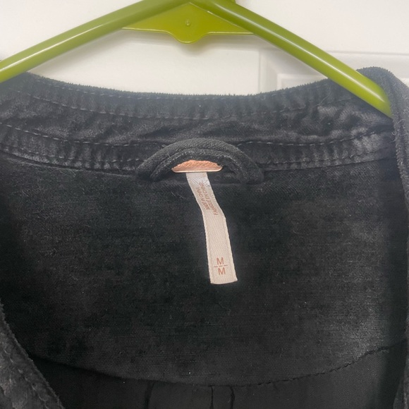 Free People Lacey Velvet Moto Jacket with Lace Detail - Picture 6 of 8